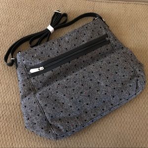 Thirty One Everything Crossbody in Black Tweed Dot